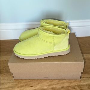 UGG Classic Ultra Mini in Yellow. New, with tags and box.